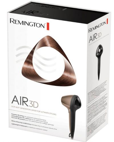 Сешоар Remington - Air3D Dryer D7777, 1800W, 3 степени, бронзов - 5