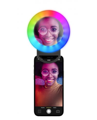 Селфи ринг Cellularline - Pocket, с огледало, универсален, RGB - 3