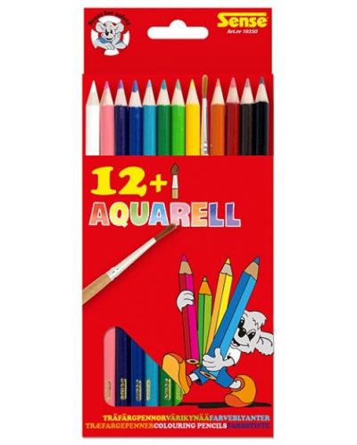 Цветни моливи с четка Sense – Акварелни, 12 броя - 1