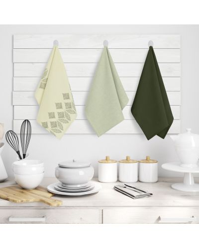 Сет от 9 кухненски кърпи AmeliaHome - Letyy, 50 x 70 cm, зелени - 4