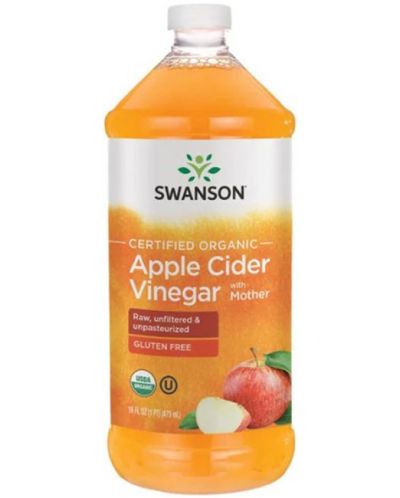 Органичен ябълков оцет, 473 ml, Swanson - 1