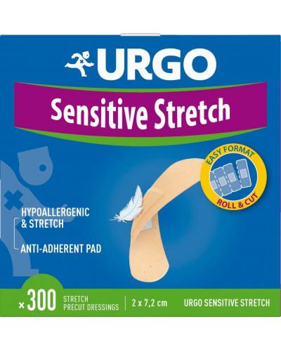 Sensitive Stretch Мултиразтегаеми пластири, 2 x 7.2 cm, 300 броя, Urgo - 1