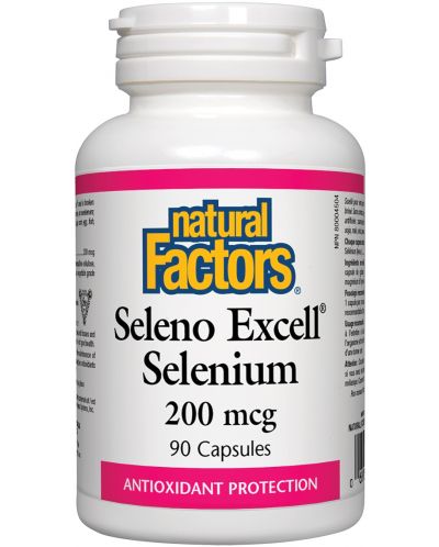 Seleno Excell Selenium, 200 mcg, 90 капсули, Natural Factors - 1
