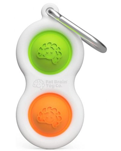 Сензорна играчка-ключодържател Tomy Fat Brain Toys - Simple Dimple, оранжева/зелена - 1