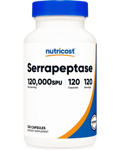 Serrapeptase 120.000 SPU, 120 капсули, Nutricost - 1
