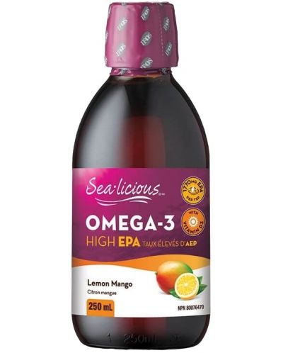 Sea-licious Оmega-3, манго и лимон, 250 ml, Natural Factors - 1