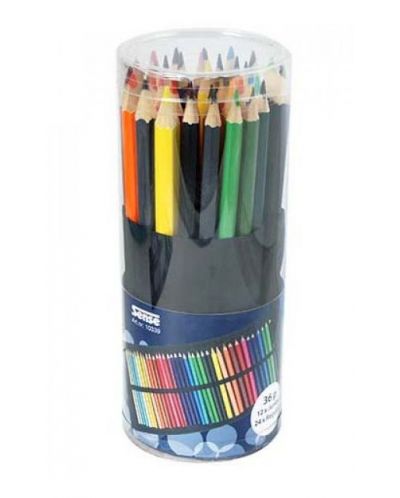 Цветни моливи Sense в текстилен несесер – 36 броя - 2