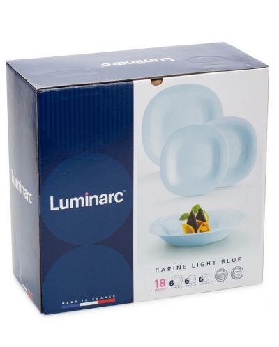 Сервиз за хранене Luminarc - Carine, Light Blue, 18 части, светлосин - 4