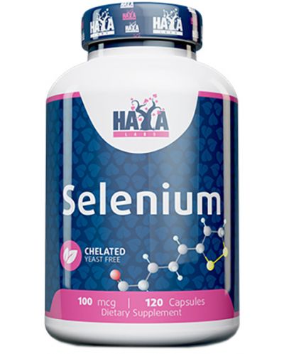 Selenium, 100 mcg, 120 капсули, Haya Labs - 1