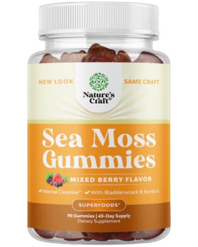 Sea Moss Gummies, 90 желирани таблетки, Nature's Craft - 1