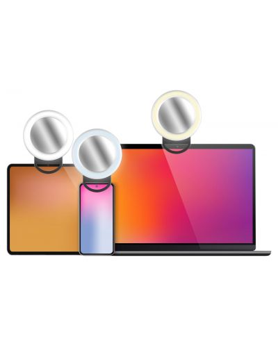 Селфи ринг Cellularline - Pocket, с огледало, универсален, RGB - 4