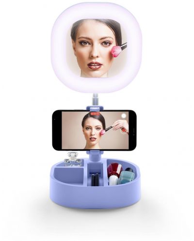 Селфи ринг Cellularline - Selfie Ring Mirror, универсален, бял - 9
