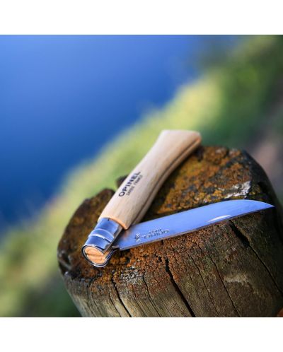 Сгъваем нож Opinel Inox - №10, бук - 4