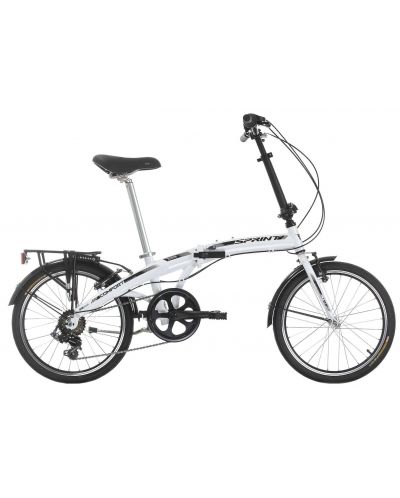 Сгъваем велосипед със скорости SPRINT - Comfort, 20", бял - 1
