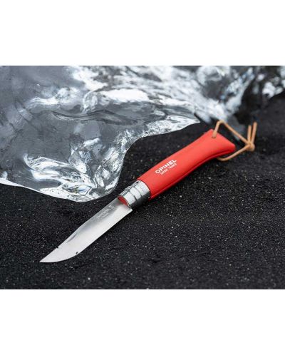 Сгъваем нож Opinel Inox - Colorama, №8, червен - 3