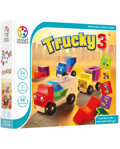 Детска логическа игра Smart Games Preschool Wood - Камиончета - 1