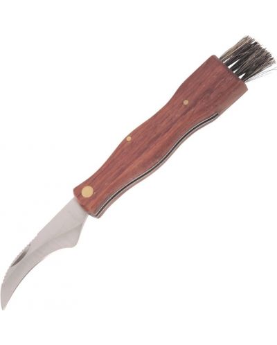 Сгъваем нож Haller - за гъби, с дървена дръжка с четка - 1