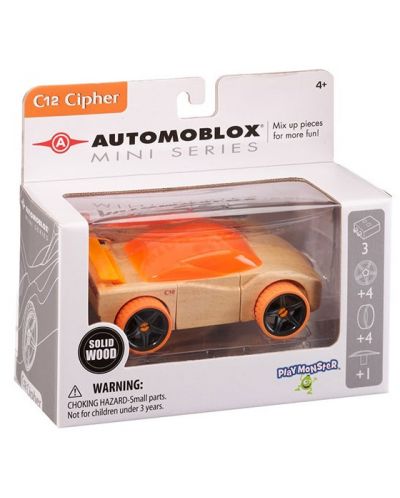Сглобяема дървена кола Play Monster Automoblox - Mini C12 Cipher - 2