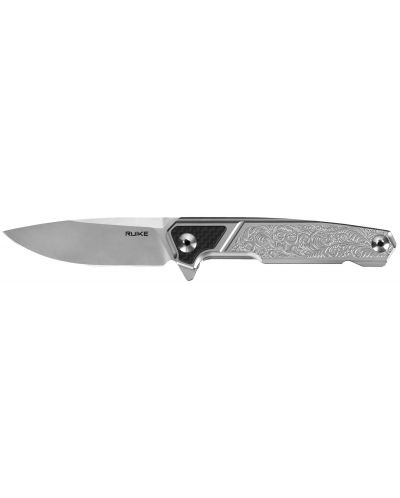 Сгъваем джобен нож Ruike P875-SZ - Сребрист, гравиран - 1