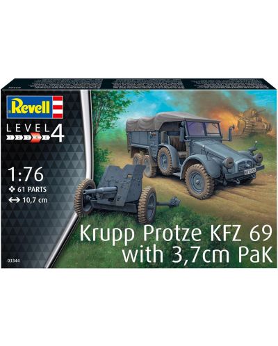 Сглобяем модел Revell Военни: Автомобили - Krupp Protze KFZ 69 - 2