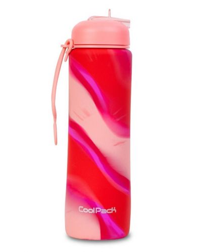 Сгъваема силиконова бутилка Cool Pack Pump - Zebra Pink, 600 ml  - 1