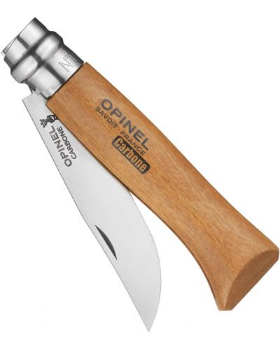 Сгъваем нож Opinel Carbone - 8.5 cm, с кожена кания - 4