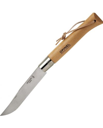 Сгъваем нож Opinel Inox - Giant, 22 cm, бук, с кожена връзка - 1