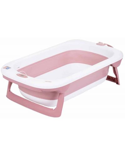 Сгъваема вана с термометър Chipolino - Корал, 87 cm, розова - 1