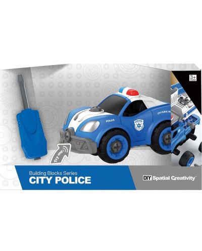Сглобяема играчка Raya Toys - Полицейска кола City Police - 2