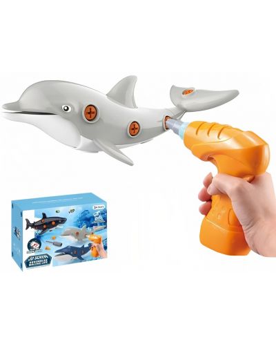 Сглобяема играчка Raya Toys - Делфин, с инструменти - 4