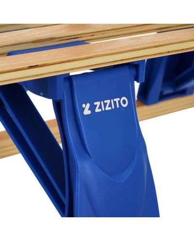 Сгъваема дървена шейна с облегалка - Zizito Olwen, синя - 6