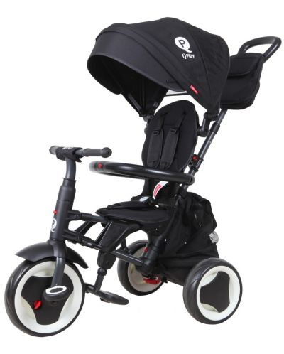 Сгъваема детска триколка QPlay - Rito Plus, Eva Wheels, Black - 3