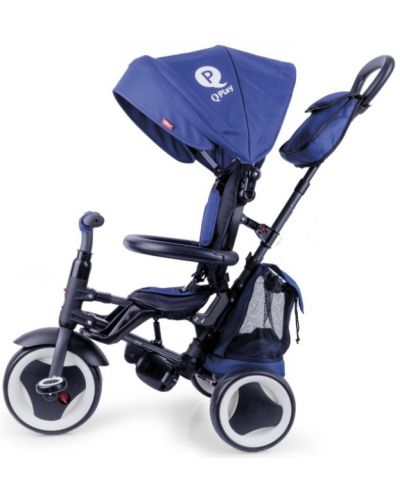 Сгъваема детска триколка QPlay - Rito Plus, Eva Wheels, Blue - 3