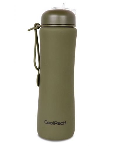 Сгъваема силиконова бутилка Cool Pack Pump - Rpet Olive, 600 ml - 1