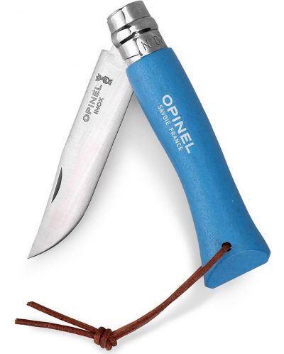 Сгъваем нож Opinel Inox - Colorama, №7, светлосин - 2