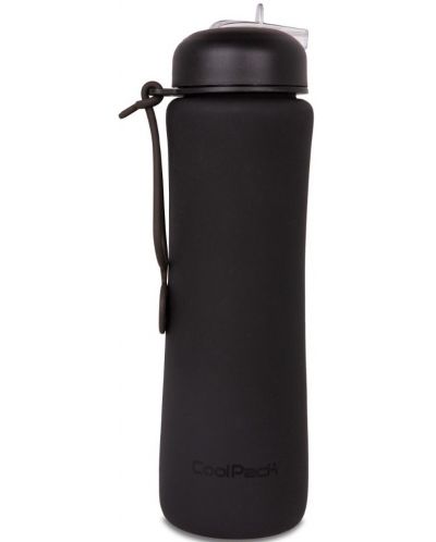 Сгъваема силиконова бутилка Cool Pack Pump - Rpet Black, 600 ml - 1