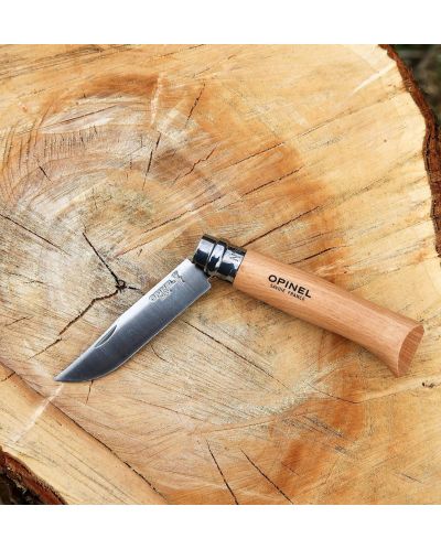 Сгъваем нож Opinel Inox - №8, бук - 4