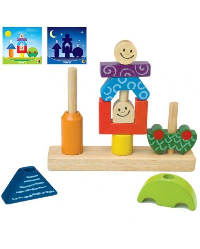 Детска логическа игра Smart Games Preschool Wood - Ден и нощ - 4