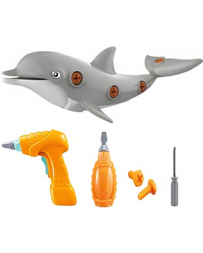 Сглобяема играчка Raya Toys - Делфин, с инструменти - 2