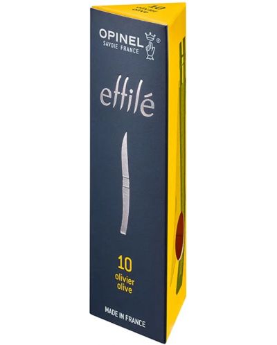 Сгъваем нож Opinel Les Effiles - 10 cm, маслиново дърво, в кутия - 4