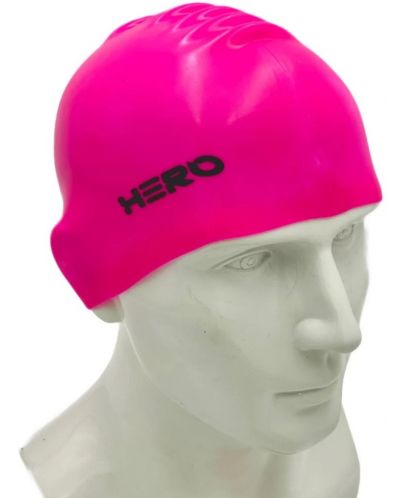 Шапка за плуване HERO - Silicone Swimming Helmet, розова - 2