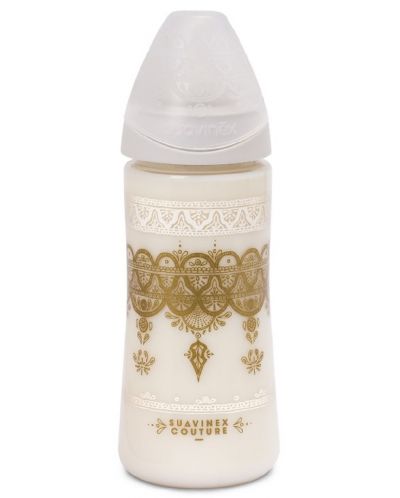 Шише за хранене Suavinex Premium - Сиво, 360 ml