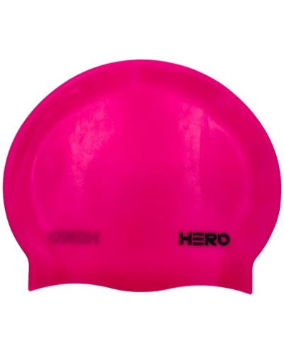 Шапка за плуване HERO - Silicone Swimming Helmet, тъмнорозова - 1