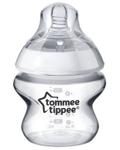Бебешко стъклено шише Tommee Tippee - Easi Vent, 150 ml, с биберон 1 капка - 1