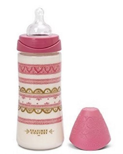 Шише за хранене Suavinex Premium - Розово, 360 ml