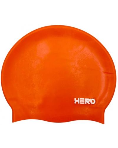 Шапка за плуване HERO - Silicone Swimming Helmet, оранжева/бяла - 1