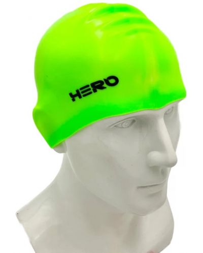 Шапка за плуване HERO - Silicone Swimming Helmet, светлозелена - 2