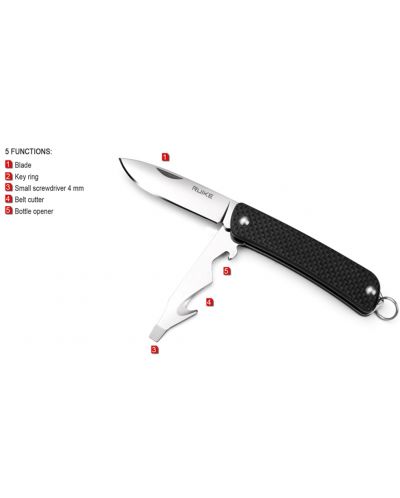 Швейцарски джобен нож Ruike S21-B - 5 функции, черен - 3