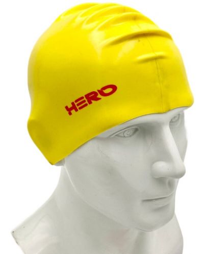 Шапка за плуване HERO - Silicone Swimming Helmet, жълта/червена - 2