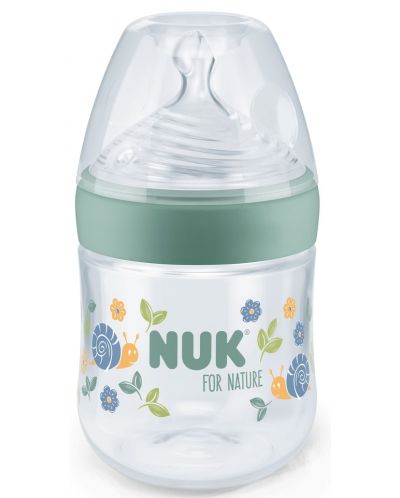 Шише със силиконов биберон NUK for Nature - 150 ml, размер S, Зелено - 1